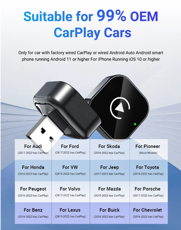 Wireless CarPlay & Android Auto 2-in-1 Adapter